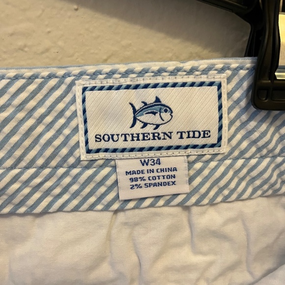 Southern Tide Men's Blue Seersucker Shorts, 34 - Picture 3 of 4